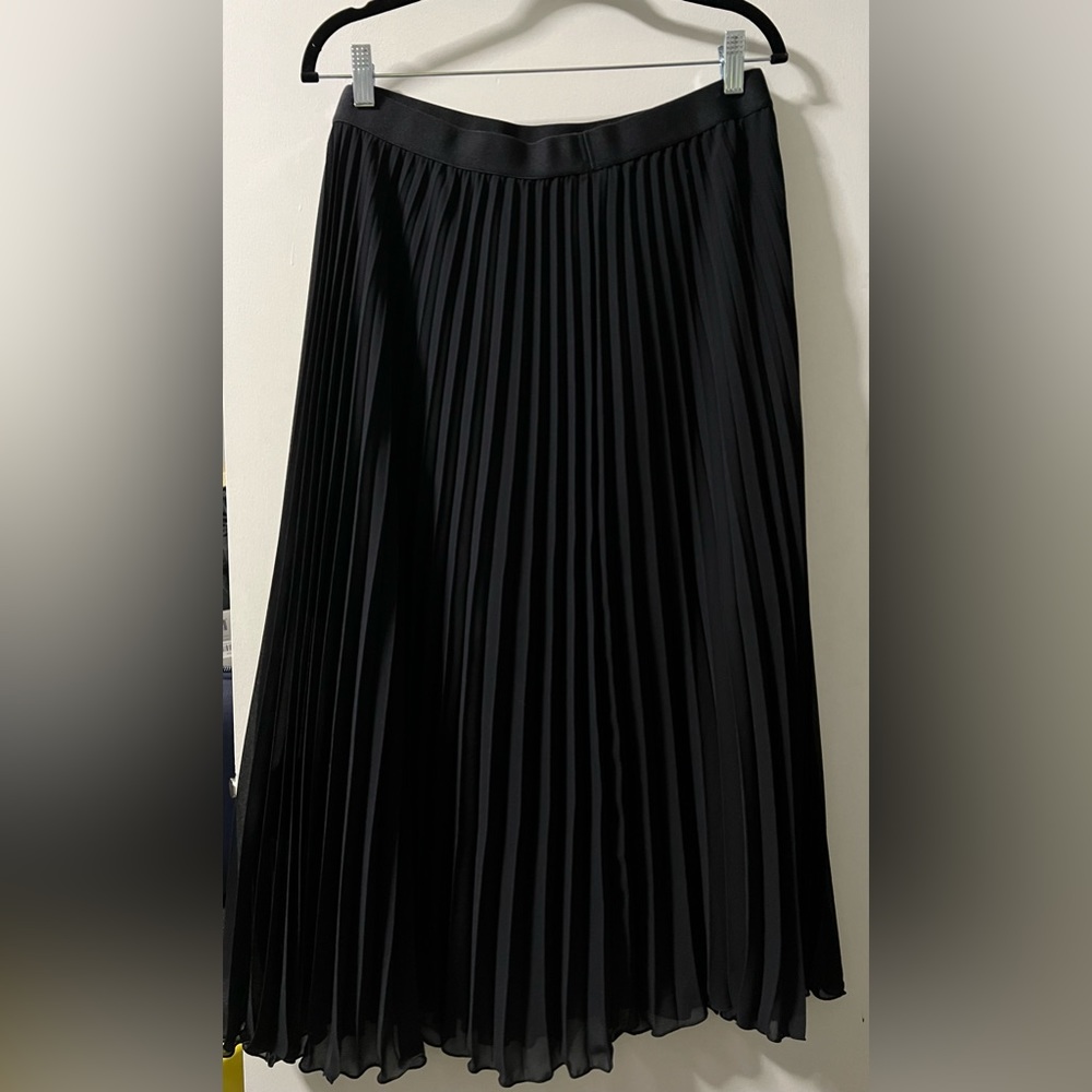 👗👗👗 H&M Semi-Sheer Pleated Midi Skirt Size L